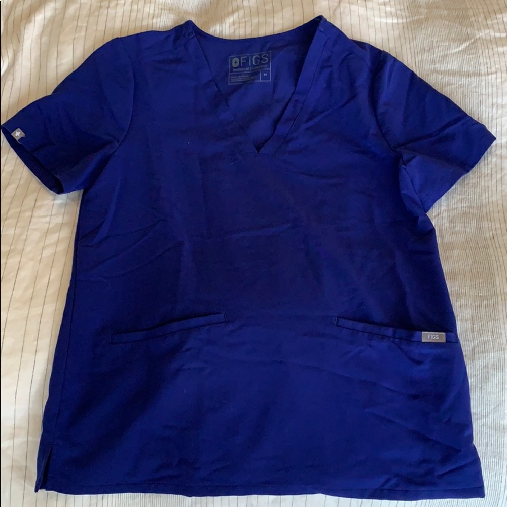 Figs Casma Scrub Top - Royal Blue